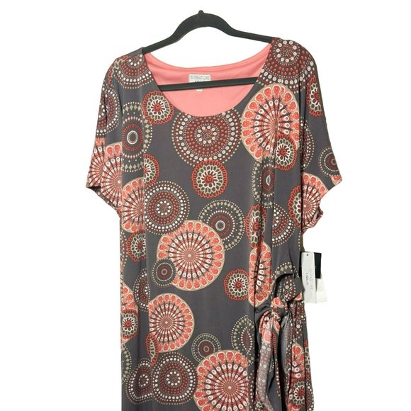 NWT Signature By Robbie Bee Ladies Short Sleeve Midi Scoop Neck Dress SZ 3X - Picture 4 of 9